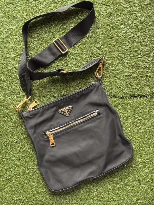 PRADA Nero Black-Gold Crossbody Messenger