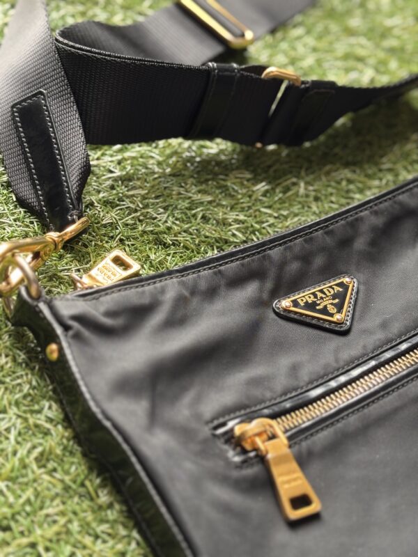 PRADA Nero Black-Gold Crossbody Messenger - Image 2