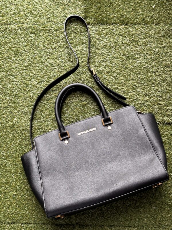 MK Selma Medium Saffiano Leather Satchel